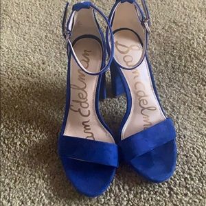 Sam Edelman Yaro Suede Block Heel Royal Blue
